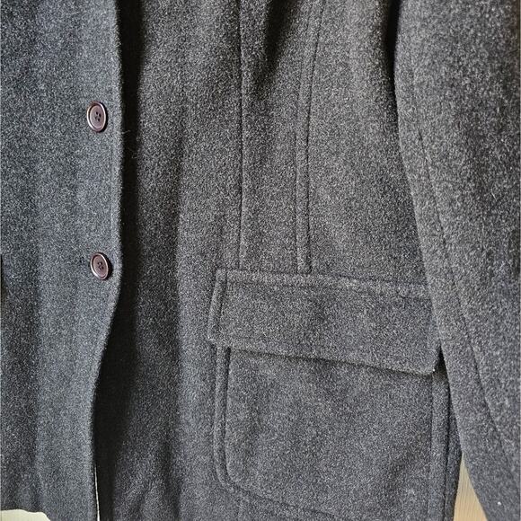 Ann Taylor Loft Vintage Wool Blend Short Pea Coat Petite 12 Gray Classic Minimal - Picture 7 of 7